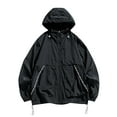 thumbnail image 1 of AnuYalue Lightweight Rain Jacket Men and Women Waterproof Windbreaker Raincoat Drawstring Pocket Long Sleeve Hooded Casual Jackets Fall Travel Hiking Windbreaker Outerwear, 1 of 5