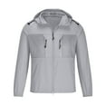 thumbnail image 1 of AnuYalue Lightweight Rain Jacket Men and Women Waterproof Windbreaker Raincoat Drawstring Pocket Long Sleeve Hooded Casual Jackets Fall Travel Hiking Windbreaker Outerwear, 1 of 5