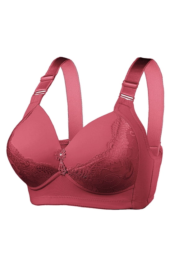 Luxury Embroidery Bra Full Coverage Wireless Bra Non Padded Minimizer Bra Shaping Bra with Convertible Straps