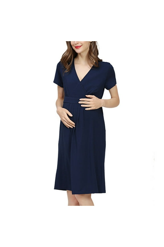 Maternity Robe Nursing Robes for Hospital Labor Delivery V Neck Pregnancy Bathrobe Womens Postpartum Nightgown