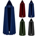 thumbnail image 1 of AnuYalue Men Big and Tall Medieval Gothic Hooded Cloak Full Length Vampire Cape RenaissanceCosplay Costume, 1 of 6
