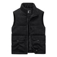 thumbnail image 1 of AnuYalue Men Big and Tall Padded Vest Fleece Lined Thick Warm Vests Winter Casual Stand Collar Sleeveless Coat for Hiking, 1 of 6