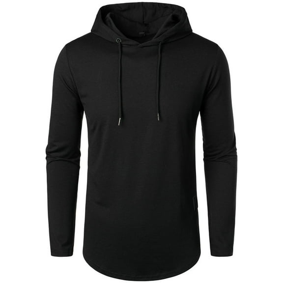 AnuYalue Men's Athletic Hoodie Lightweight Long Sleeve Outdoor Workout Sport Hoodies Casual Solid Color Drawstring Pullover