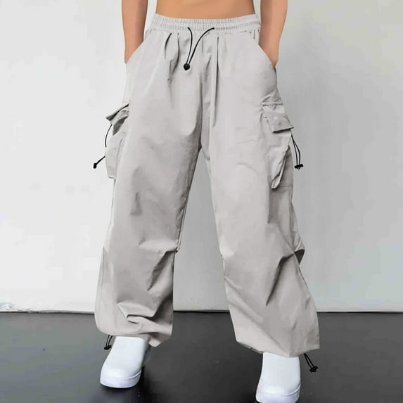 AnuYalue Men's Big and Tall Cargo Pants Trendy Casual High Waist Wide Leg Pants Loose Fit Jogger Sweatpants