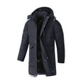 thumbnail image 1 of AnuYalue Men's Big and Tall Coat Winter Windproof Long Jacket Thicken Warm Parka with Removable Hood Fleece Long Sleeve Outwear, 1 of 7