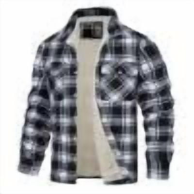 AnuYalue Men's Big and Tall Flannel Shirt Fleece Lined Plaid Jacket Button Down Long Sleeve Coat Fall Winter Lapel Jackets