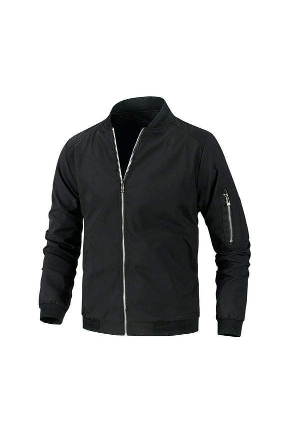 Men's Big and Tall Jacket Casual Lightweight Bomber Jacket Loose Fit Baseball Jacket Windbreaker Zipper Up Coat