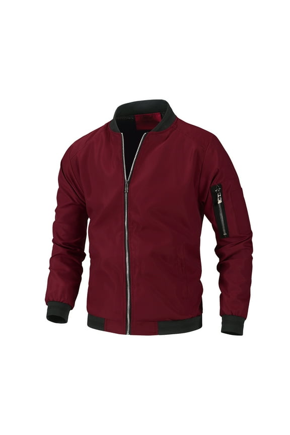 Men's Big and Tall Jacket Casual Lightweight Bomber Jacket Loose Fit Baseball Jacket Windbreaker Zipper Up Coat