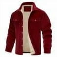 thumbnail image 1 of AnuYalue Men's Big and Tall Jackets Fleece Lined Lapel Jacket Loose Fit Outdoor Warm Coat Button Down Long Sleeve Outerwear, 1 of 4