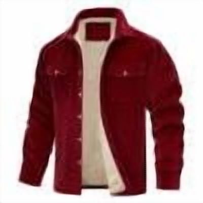 AnuYalue Men's Big and Tall Jackets Fleece Lined Lapel Jacket Loose Fit Outdoor Warm Coat Button Down Long Sleeve Outerwear