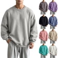 thumbnail image 1 of AnuYalue Men's Big and Tall Sweatshirt Baggy FALL Long Sleeve Tops Breathable Crew Neck Pullover Sweatshirts Solid Color, 1 of 8