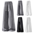 thumbnail image 1 of AnuYalue Men's Big and Tall Wide Leg Pants Drawstring Elastic Waist Workout Pants Casual Loose Travel Pants with Pockets, 1 of 10