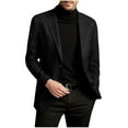 thumbnail image 1 of AnuYalue Men's Business Coat Slim Fit Two Button Outerwear Casual Lightweight Stand Up Collar Jackets Formal Party Suit, 1 of 5