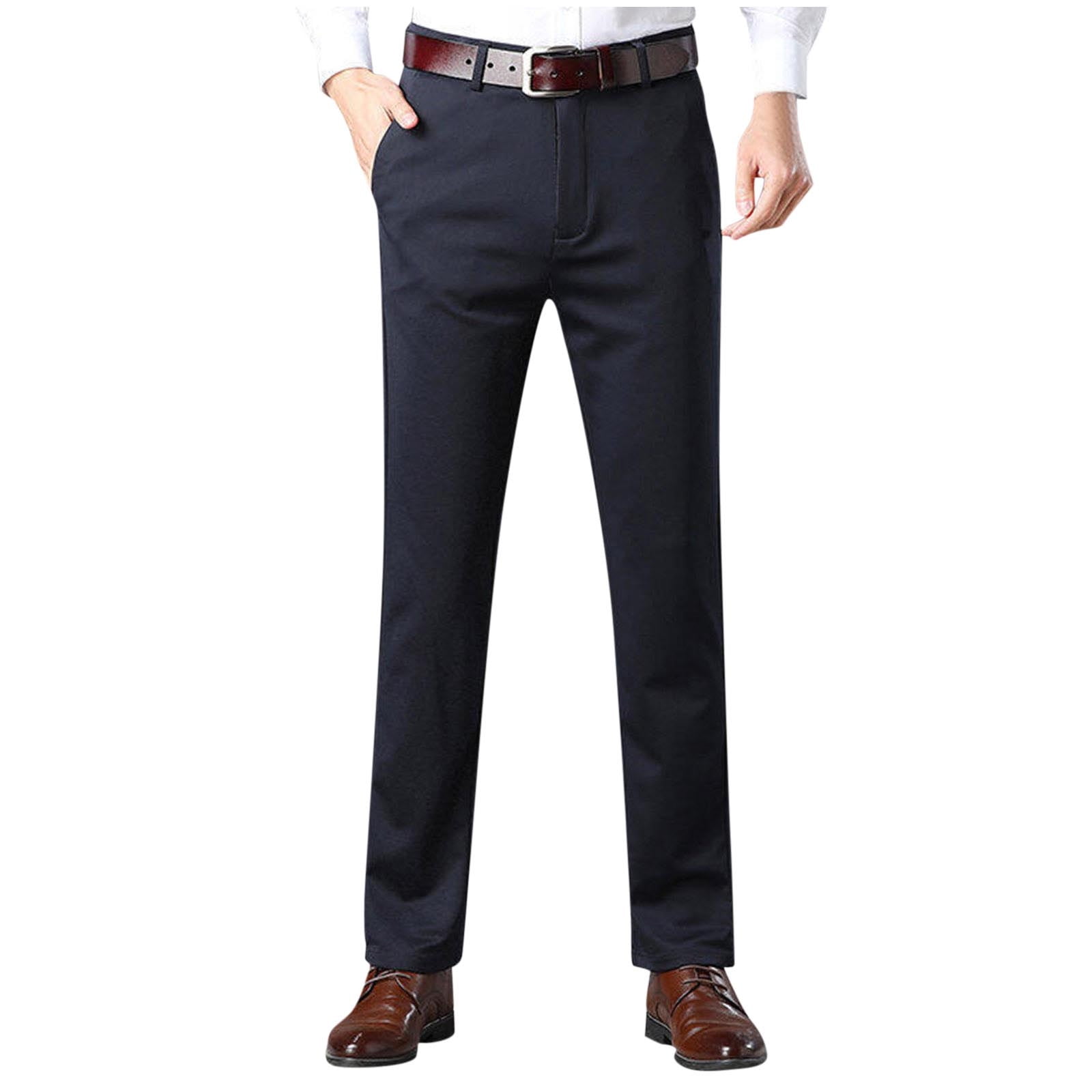 AnuYalue Men #39 s Classic Fit Dress Pants Flat Front Straight Formal Pants