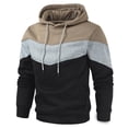 thumbnail image 1 of AnuYalue Men's Fashion Sweatshirt Novelty Color Block Hoodie Casual Loose Fit Long Sleeve Coat Winter Fall Warm Overcoat, 1 of 4
