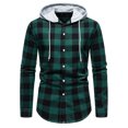 thumbnail image 1 of AnuYalue Men's Flannel Hoodie Shirts Casual Plaid Button Down Pullover Long Sleeve Stylish Hooded Sweatshirt with Pocket, 1 of 7
