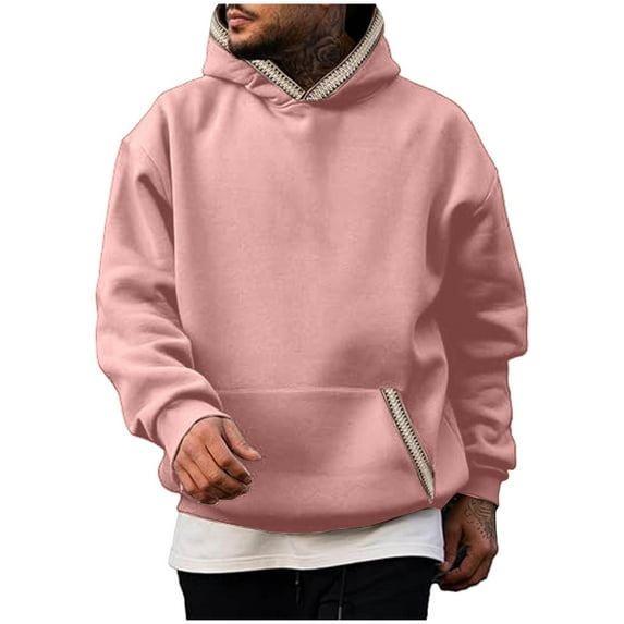 AnuYalue Men's Hoodies Casual Fall Winter Pullover Soild Color Hooded ...