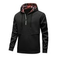 thumbnail image 1 of AnuYalue Men's Hoodies Pullover Quarter Zip Drawstring Hoodies Fashion Plaid Lined Soft Hood Sweatshirt Casual Long Sleeve Sweatshirts, 1 of 7