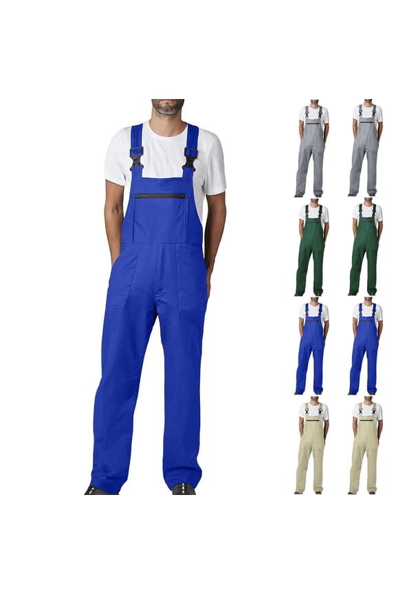 Men's Ripped Bib Overalls Big and Tall Distressed Adjustable Strap Jean Jumpsuit Lightweight Romper Workwear