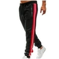 thumbnail image 1 of AnuYalue Men's Sweatpants Casual Side Striped Drawstring Athletic Pants Elastic Waist Tapered Pants with Zipper Pockets, 1 of 5