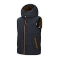thumbnail image 1 of AnuYalue Men's Winter Puffer Vest Casual Full Zip Warm Waistcoat Fashion Outdoor Ski Sleeveless Jacket with Hood, 1 of 7