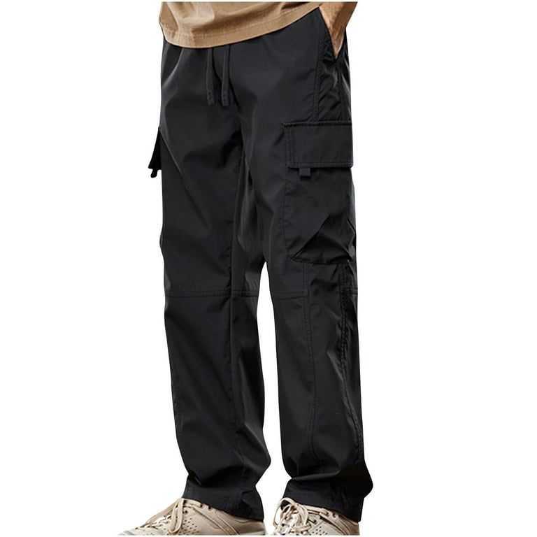AnuYalue Mens Big and Tall Cargo Pants Casual Elastic Waist