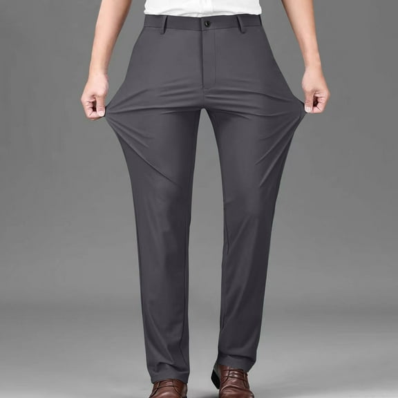AnuYalue Mens Big and Tall Dress Pants Men's Classic Fit Casual Pants Lightweight Golf Work Suit Pants Casual Straight Leg Office Pants