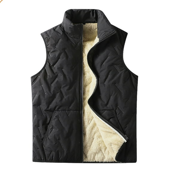 AnuYalue Mens Big and Tall Fleece Vest Lightweight Fall Winter Warm Outerwear Full Zip Sleeveless Jacket with Pocket Outdoor Stand Collar Vests