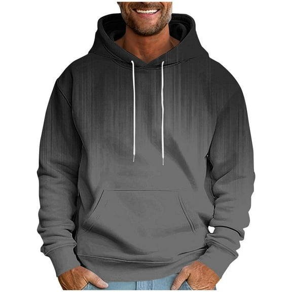 AnuYalue Mens Big and Tall Hoodies Fashion Gradient Color Sweatshirt with Hood Fall Winter Fleece Drawstring Hoodie Loose Fit Long Sleeve Sweatshirts