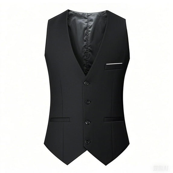 AnuYalue Mens Big and Tall Suit Vest Fashion Classic Fit V Neck Dress Vest Single Breasted Waistcoat for Formal Wedding Prom