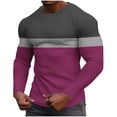 thumbnail image 1 of AnuYalue Mens Big and Tall Waffle T-Shirt Lightweight Crewneck Shirts Colorblock Long Sleeve Tshirt Loose Fit Gym Pullover, 1 of 5