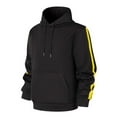 thumbnail image 1 of AnuYalue Mens Casual Hoodies Pullover Fashion Arm Stripe Patchwork Hooded Sweatshirts Loose Fit Comfy Long Sleeve Sweatshirt with Drawstring, 1 of 3