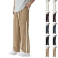thumbnail image 1 of AnuYalue Mens Casual Pants Elastic Waist Drawstring Workout Pants Loose Fit Wide Leg Straight Sweatpants Color Block Pants, 1 of 9