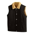 thumbnail image 1 of AnuYalue Mens Corduroy Vest Big and Tall Fleece Lined Waistcoat Casual Fall Winter Warm Lapel Sleeveless Jacket, 1 of 7