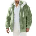 thumbnail image 1 of AnuYalue Mens Fuzzy Sherpa Jacket Winter Fleece Full-Zip Hooded Coat Casual Drawstring Long Sleeve Jackets Outdoor Warm Sweatshirt with Pocket, 1 of 6