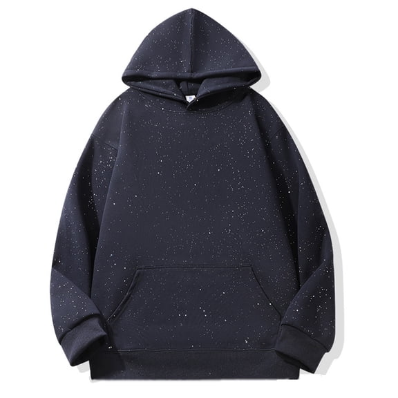AnuYalue Mens Glitter Hoodies Fashion Sparkling Long Sleeve Hooded Sweatshirt Loose Fit Fall Winter Pullover with Pockets