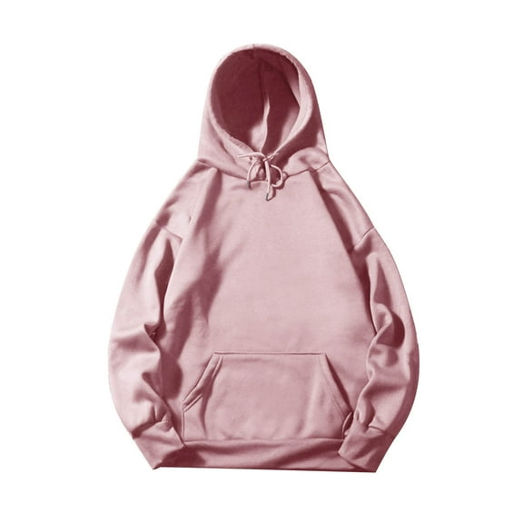 AnuYalue Mens Hooded Sweatshirt Big and Tall Long Sleeves Drawstring Pullover Sweatshirts Casual Plain Solid Hoodie with Kangaroo Pocket,Senior Sweatshirt 2026