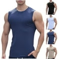 thumbnail image 1 of AnuYalue Muscle Tank Tops for Men Ribbed Slim Fit Bodybuilding Shirts Textured Gym Crew Neck Shirt Sleeveless Soft Tee, 1 of 4