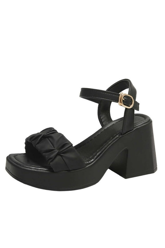 Platform Heels for Women Open Toe Chunky High Heels Ankle Strap Block Heeled Sandals Wedding Party Wedges Pumps