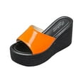 thumbnail image 1 of AnuYalue Platform Sandals for Women - Soft Memory Foam Padded Platform Wedges Sandals - Slip On Platform Slides - Comfy Open Toe Mules Summer Casual Flatform Platform Wedge Slides for Women, 1 of 5