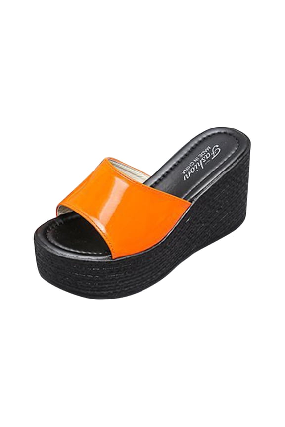Platform Sandals for Women - Soft Memory Foam Padded Platform Wedges Sandals - Slip On Platform Slides - Comfy Open Toe Mules Summer Casual Flatform Platform Wedge Slides for Women
