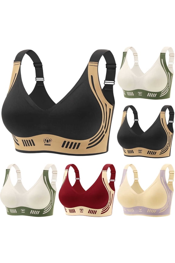 Plus Size Bra for Women Wireless No Underwire Bralette Full Coverage Brassiere Comfy Sports Bras