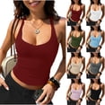 thumbnail image 1 of AnuYalue Ribbed Tank Tops for Women V-Neck Camisole Summer Sleeveless Racerback Basic Tight T Shirts, 1 of 9
