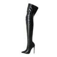 thumbnail image 1 of AnuYalue Stiletto Thigh High Boots For Women Ladies Fashion Leather Pointed Toe Dressy Pump Over The Knee Boots With Back Zipper High Heels Tall Boots For Wedding Party, 1 of 6
