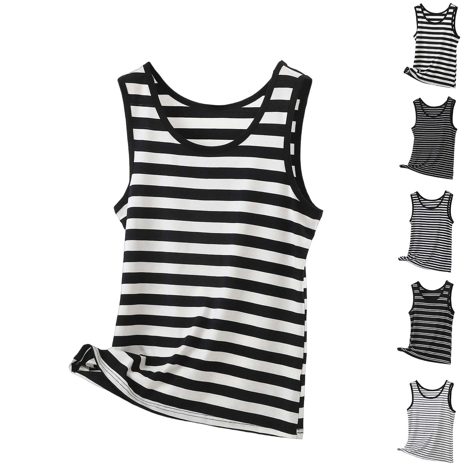 AnuYalue Striped Tank Top for Womens Plus Size Sleeveless Colorblocked ...