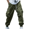 thumbnail image 1 of AnuYalue Sweatpants for Men Loose Fit Elastic Waist Drawstring Cargo Pants Solid Work Pants Comfort Outdoor Athletic Pants with Multi Pockets, 1 of 5