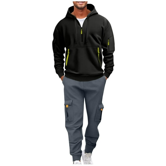 AnuYalue Track Suits Mens Sweatsuits 2 Piece Set Hoodie and Sweatpants Jogging Suits for Men Casual Running Sweat Suit Set