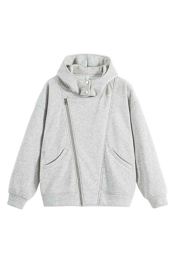 Unisex Hoodies Fall Winter Hooded Sweatshirt for Men Women Casual Soild Color Pullover Side Zip Long Sleeve Hoodie