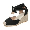 thumbnail image 1 of AnuYalue Wedge Espadrilles for Womens Dressy, Lace up Espadrilles Closed Toe Wedges Sandals Strappy Slingback Platform Heels Summer Wedges Shoes, 1 of 9