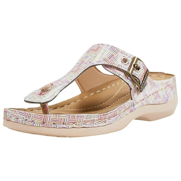 AnuYalue Wedge Sandals Women Flip Flops with High Increased Flower Platform Sandals for Women Dressy Summer Wedge Shoes Cushion FootBed Comfort Flip Flops